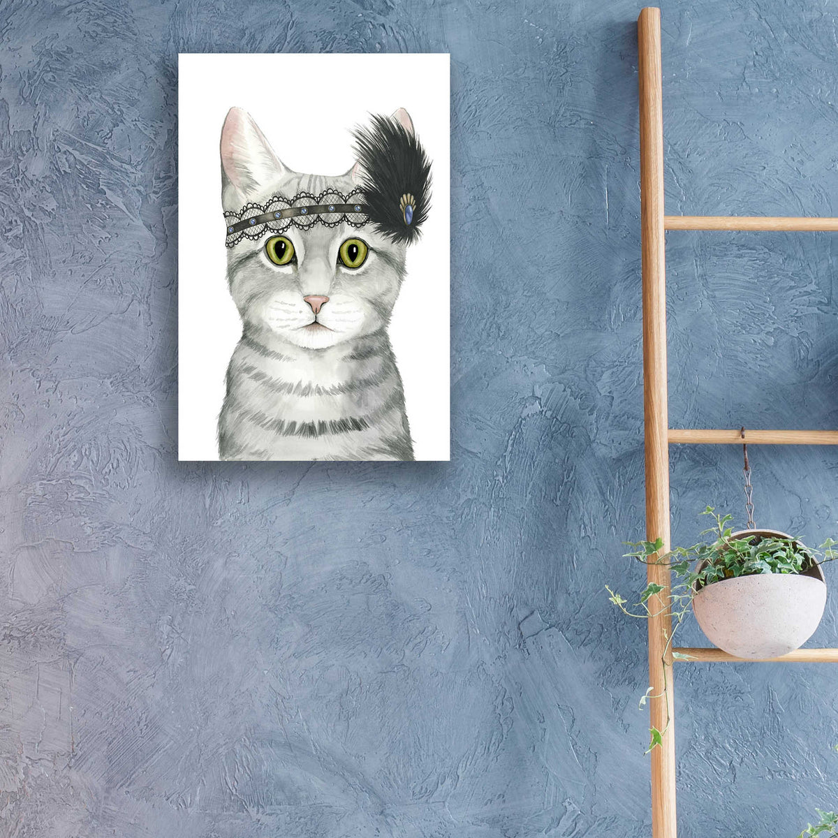Epic Art 'Downton Cat III' by Grace Popp, Acrylic Glass Wall Art,16x24