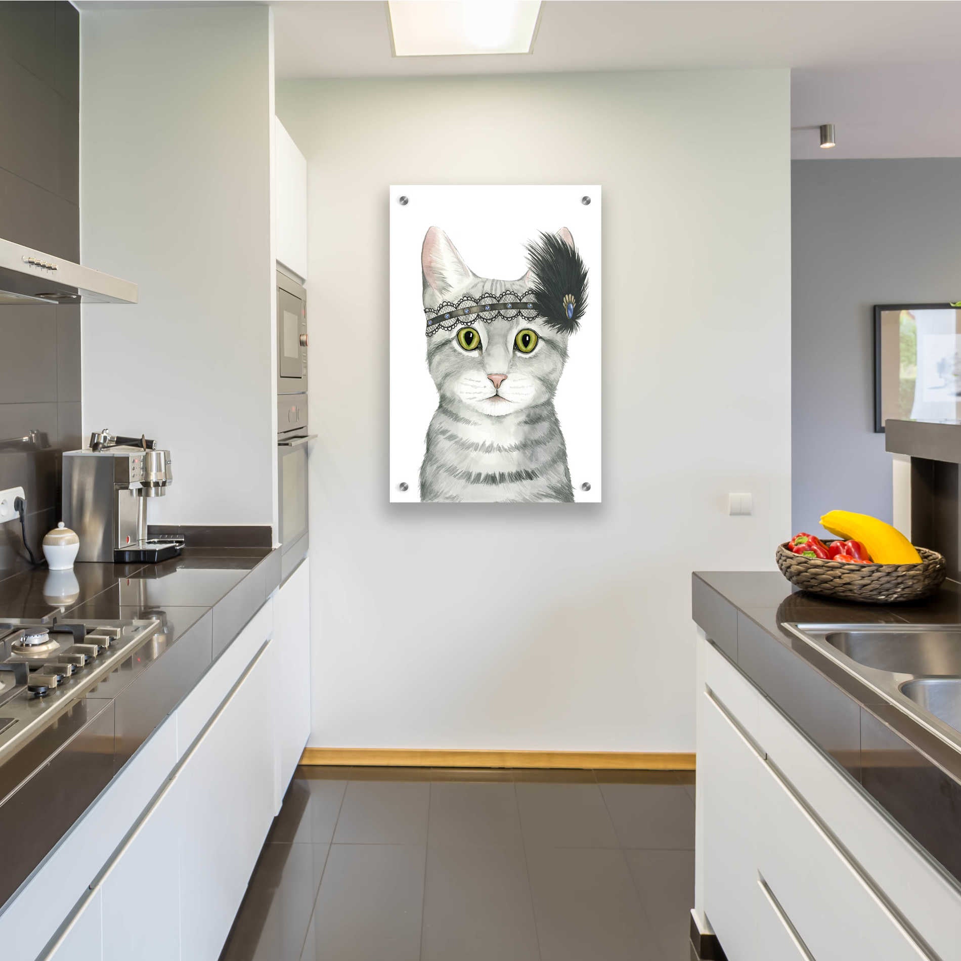 Epic Art 'Downton Cat III' by Grace Popp, Acrylic Glass Wall Art,24x36