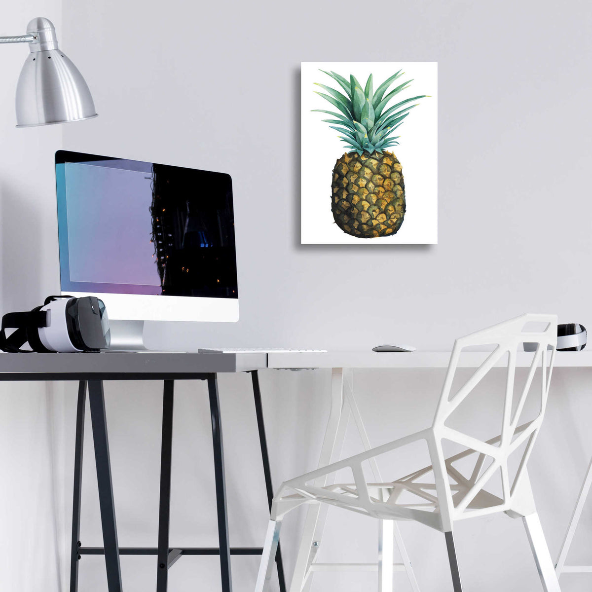 Epic Art 'Watercolor Pineapple I' by Grace Popp, Acrylic Glass Wall Art,12x16