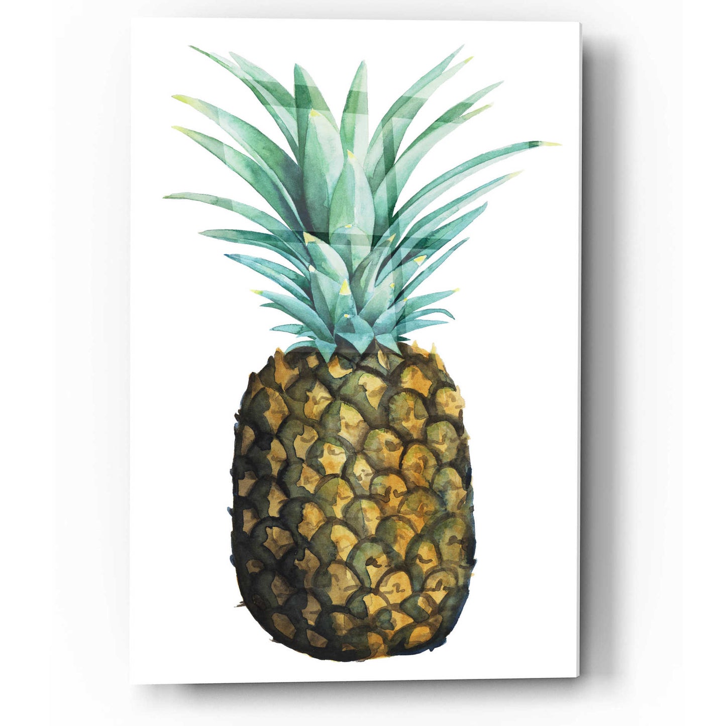 Epic Art 'Watercolor Pineapple I' by Grace Popp, Acrylic Glass Wall Art,12x16
