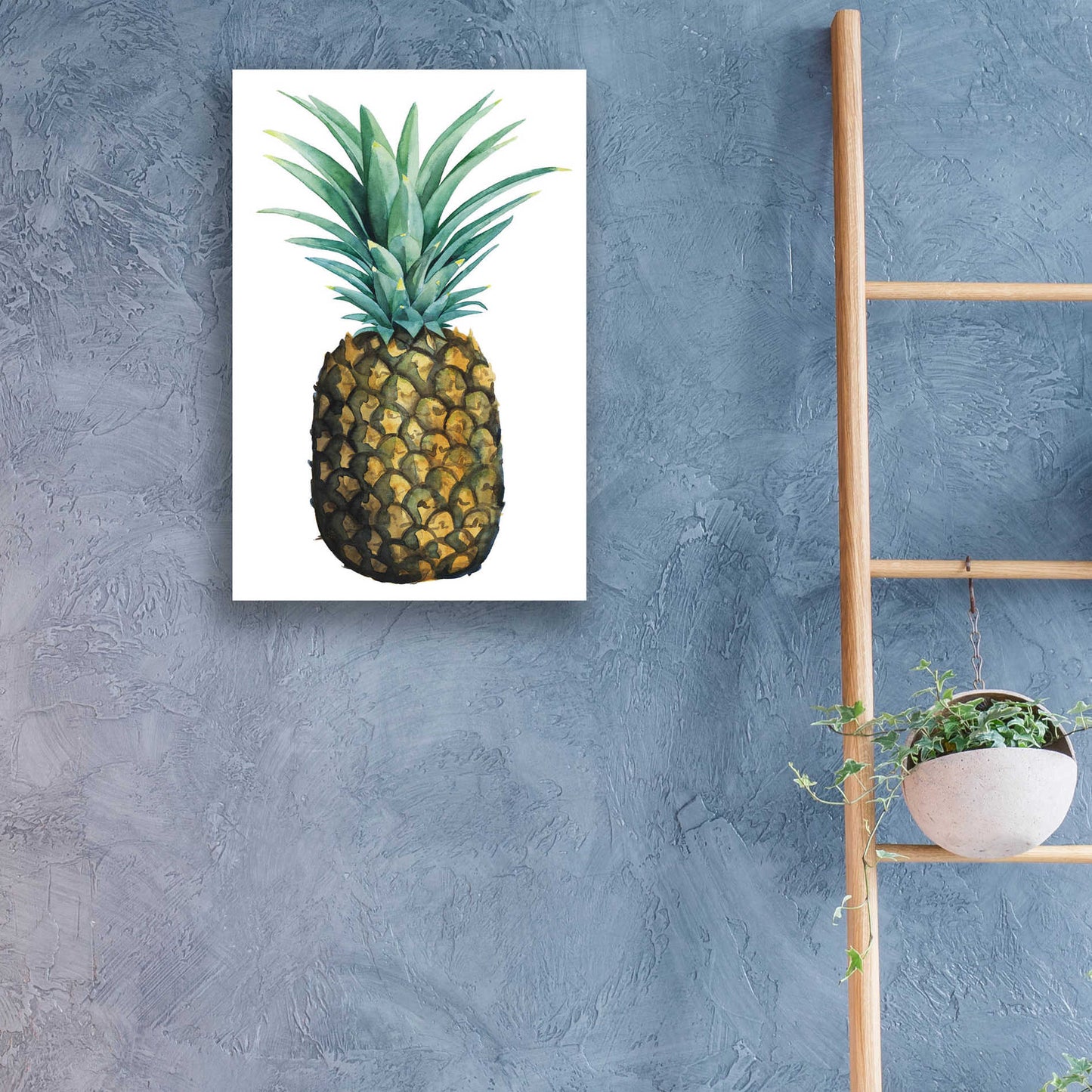 Epic Art 'Watercolor Pineapple I' by Grace Popp, Acrylic Glass Wall Art,16x24
