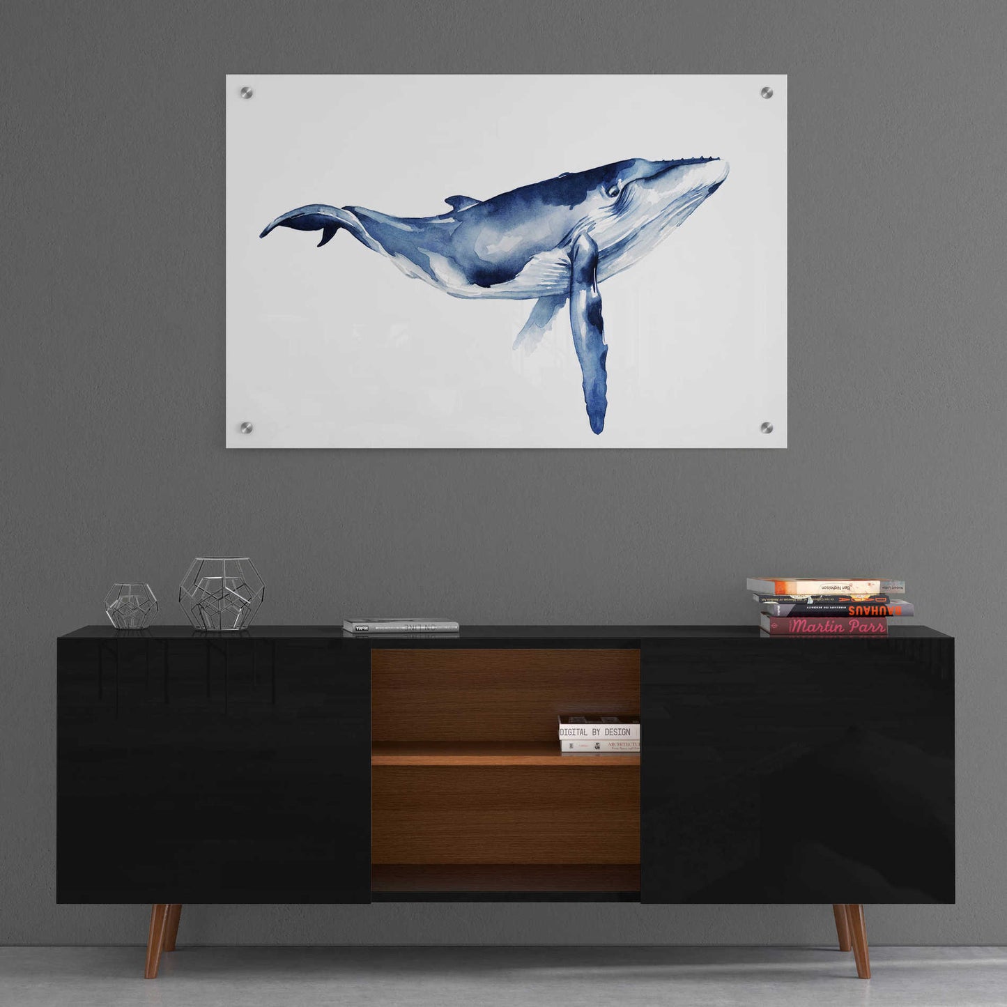 Epic Art 'Whale Portrait I' by Grace Popp, Acrylic Glass Wall Art,36x24