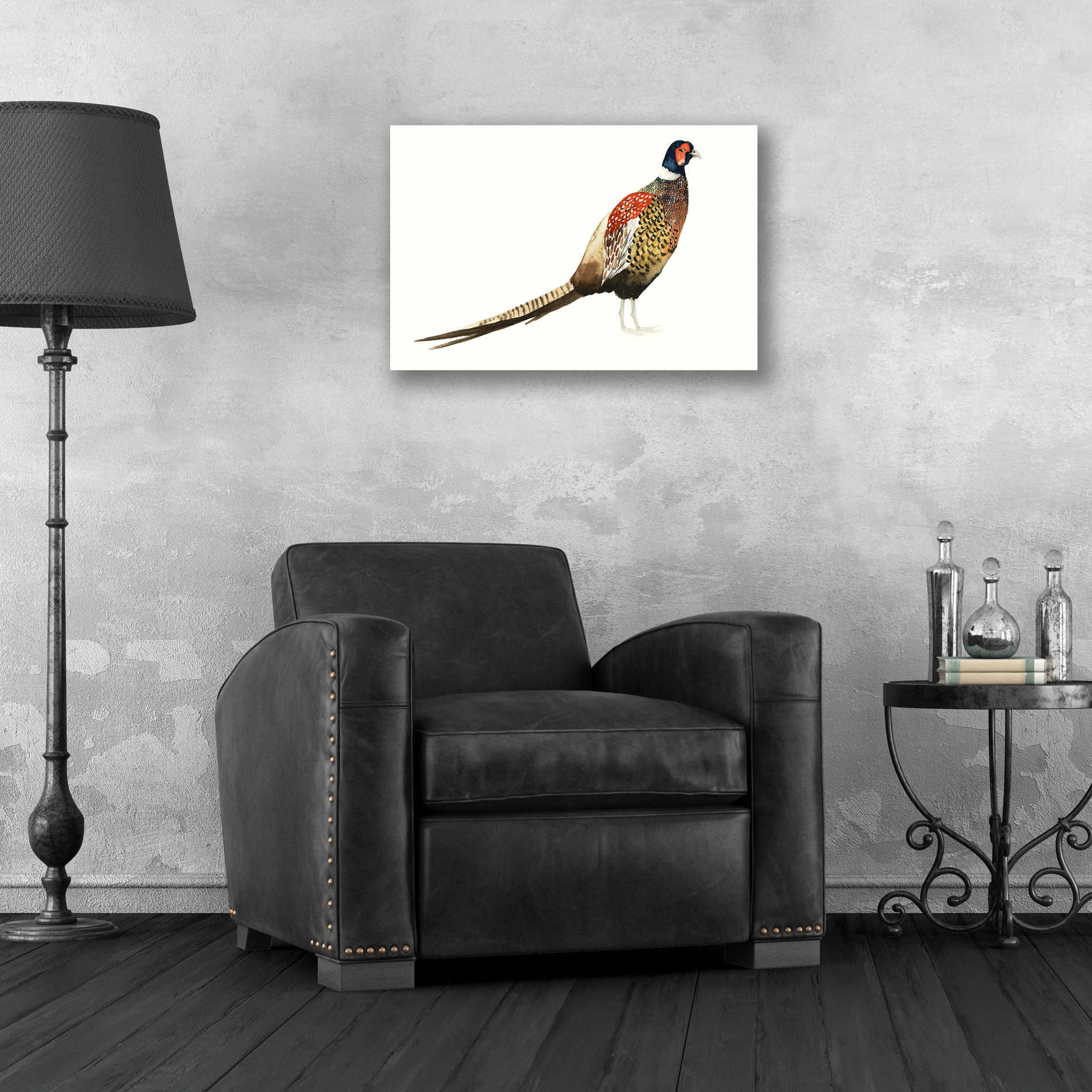 Epic Art 'Watercolor Pheasant I' by Grace Popp, Acrylic Glass Wall Art,24x16