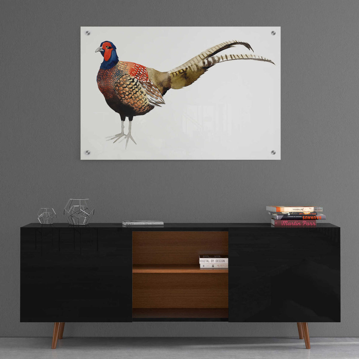 Epic Art 'Watercolor Pheasant II' by Grace Popp, Acrylic Glass Wall Art,36x24