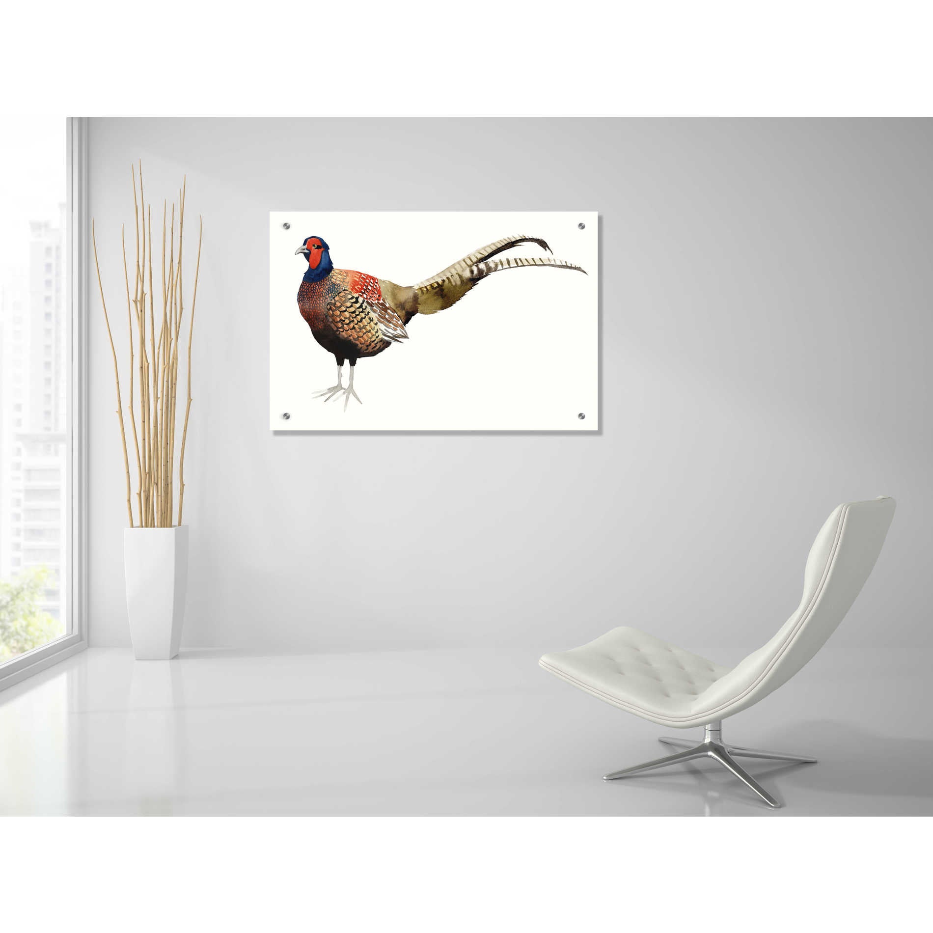 Epic Art 'Watercolor Pheasant II' by Grace Popp, Acrylic Glass Wall Art,36x24