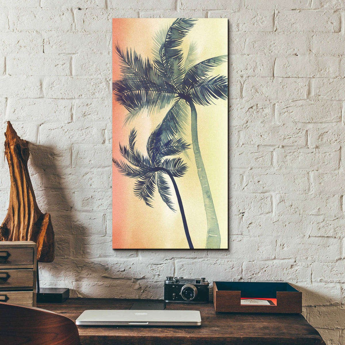 Epic Art 'Vintage Palms I' by Grace Popp, Acrylic Glass Wall Art,12x24