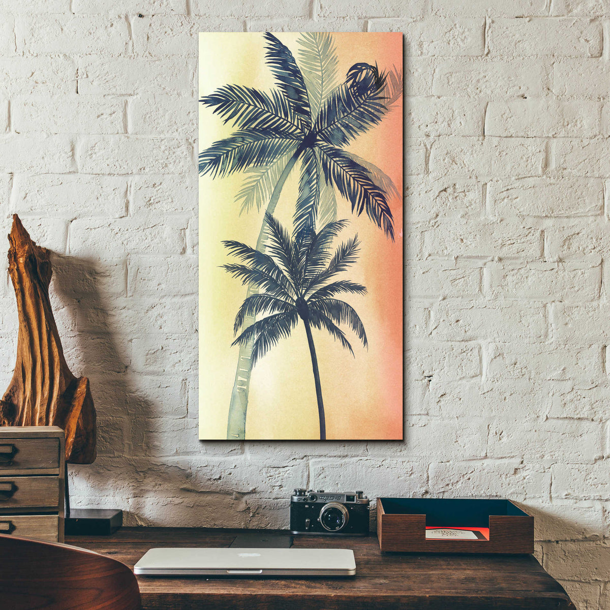 Epic Art 'Vintage Palms II' by Grace Popp, Acrylic Glass Wall Art,12x24