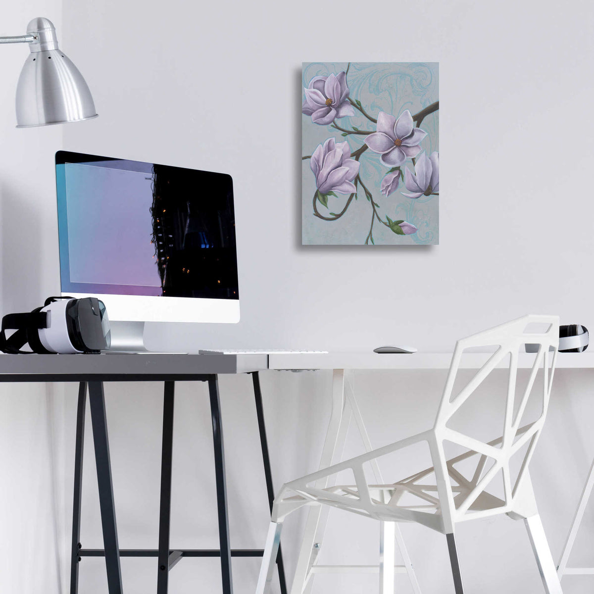 Epic Art 'Branches of Magnolia I' by Grace Popp, Acrylic Glass Wall Art,12x16