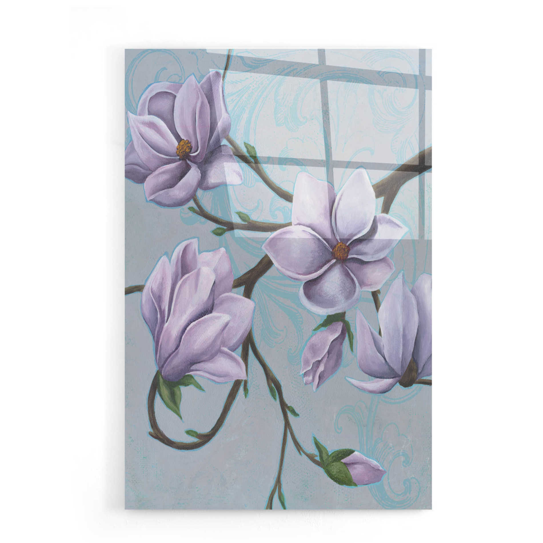 Epic Art 'Branches of Magnolia I' by Grace Popp, Acrylic Glass Wall Art,16x24