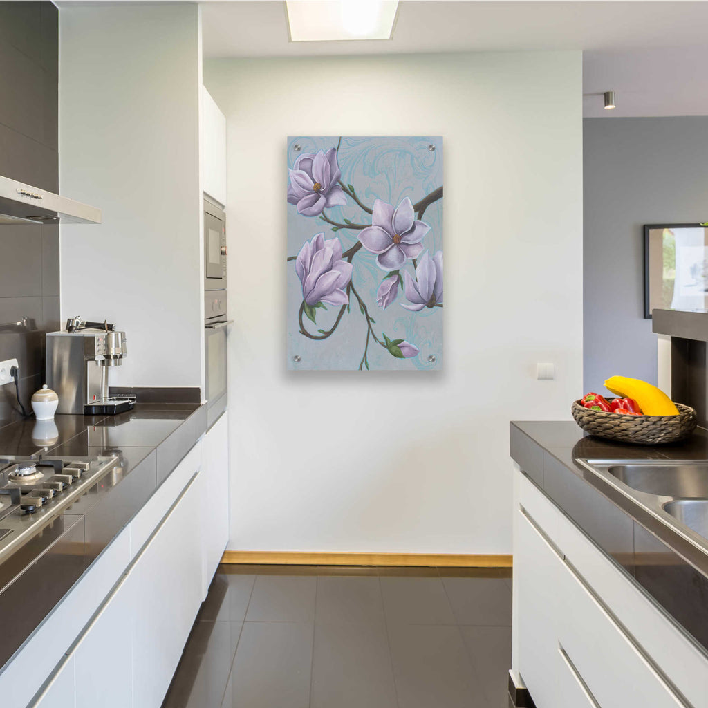Epic Art 'Branches of Magnolia I' by Grace Popp, Acrylic Glass Wall Art,24x36
