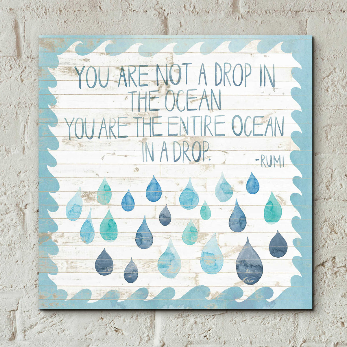 Epic Art 'Coastal Inspire IV' by Grace Popp, Acrylic Glass Wall Art,12x12