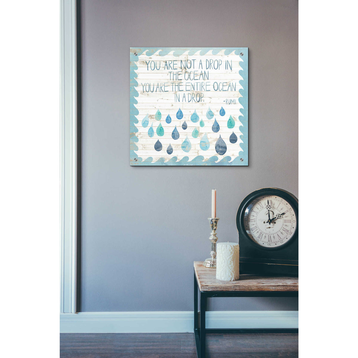 Epic Art 'Coastal Inspire IV' by Grace Popp, Acrylic Glass Wall Art,24x24