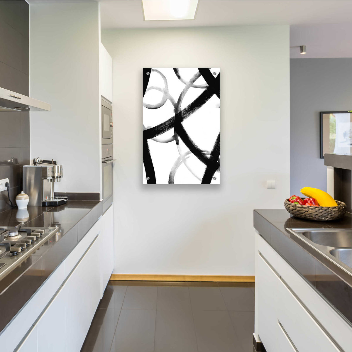 Epic Art 'Monochrome Ripple I' by Grace Popp, Acrylic Glass Wall Art,24x36
