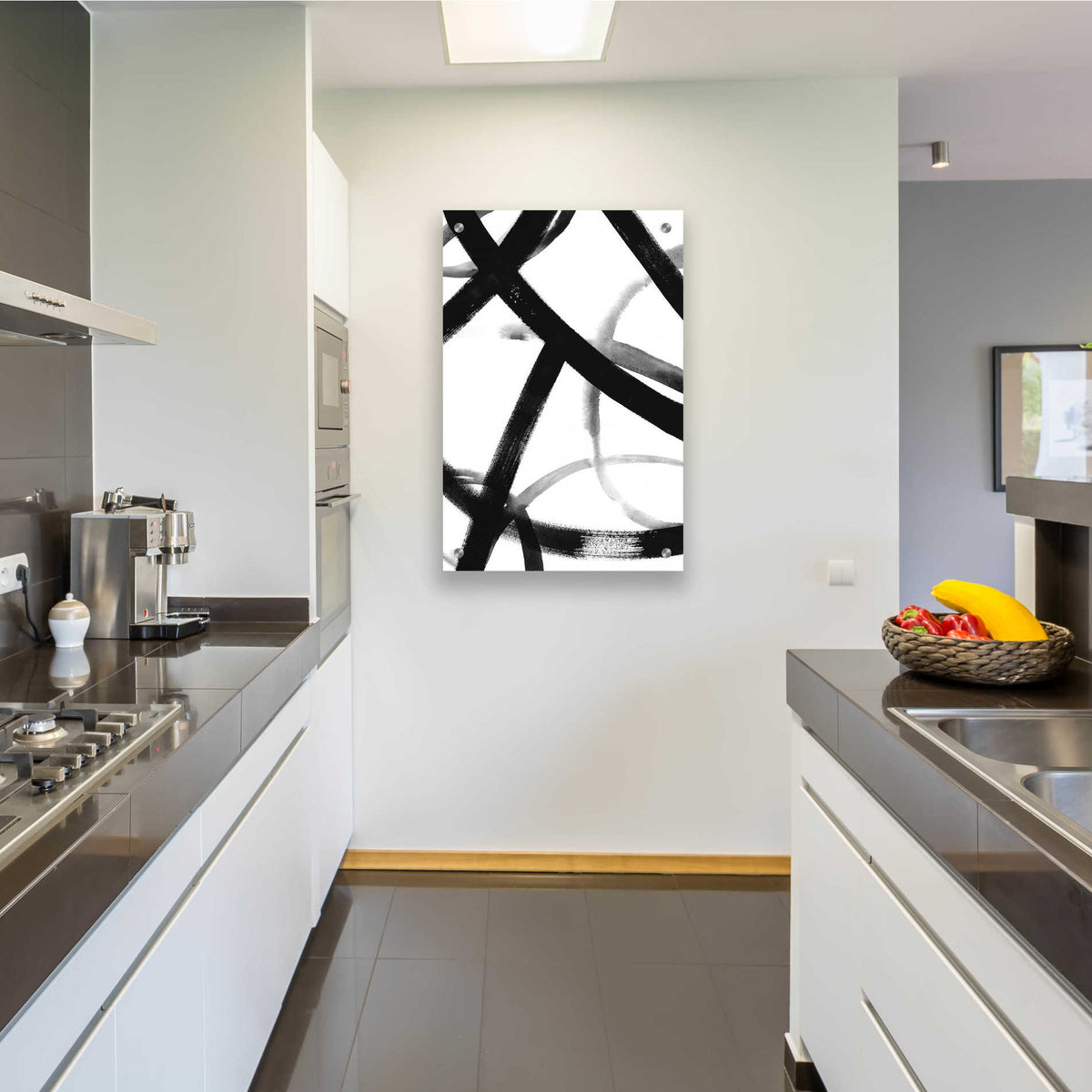 Epic Art 'Monochrome Ripple II' by Grace Popp, Acrylic Glass Wall Art,24x36