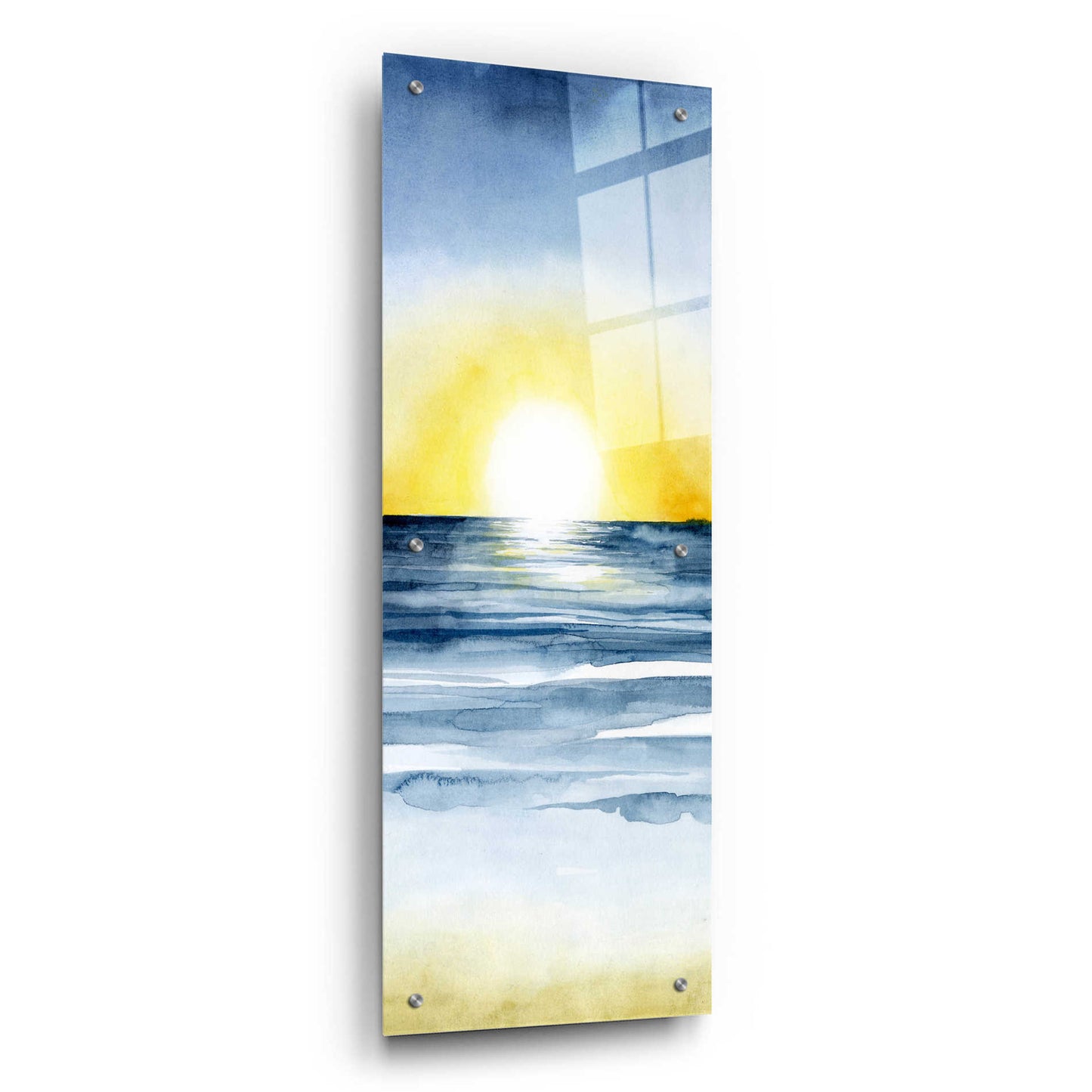 Epic Art 'Layered Sunset Triptych II' by Grace Popp, Acrylic Glass Wall Art,12x36