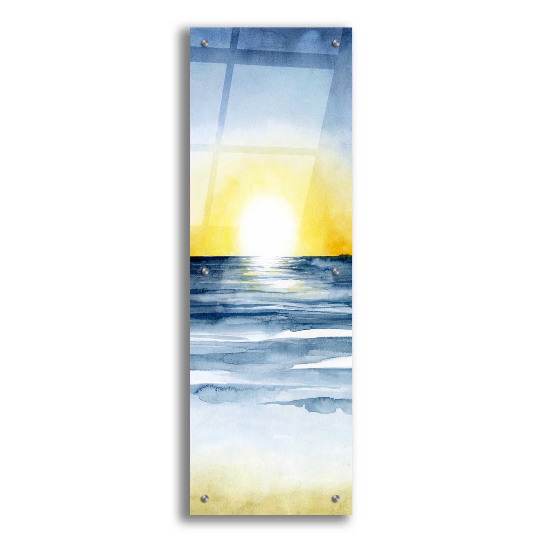 Epic Art 'Layered Sunset Triptych II' by Grace Popp, Acrylic Glass Wall Art,12x36