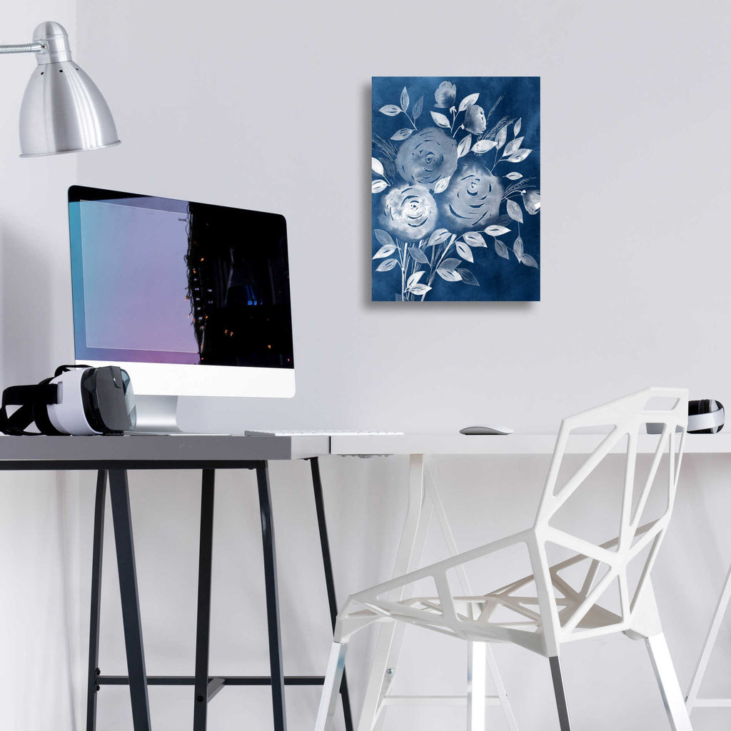 Epic Art 'Cyanotype Roses I' by Grace Popp, Acrylic Glass Wall Art,12x16