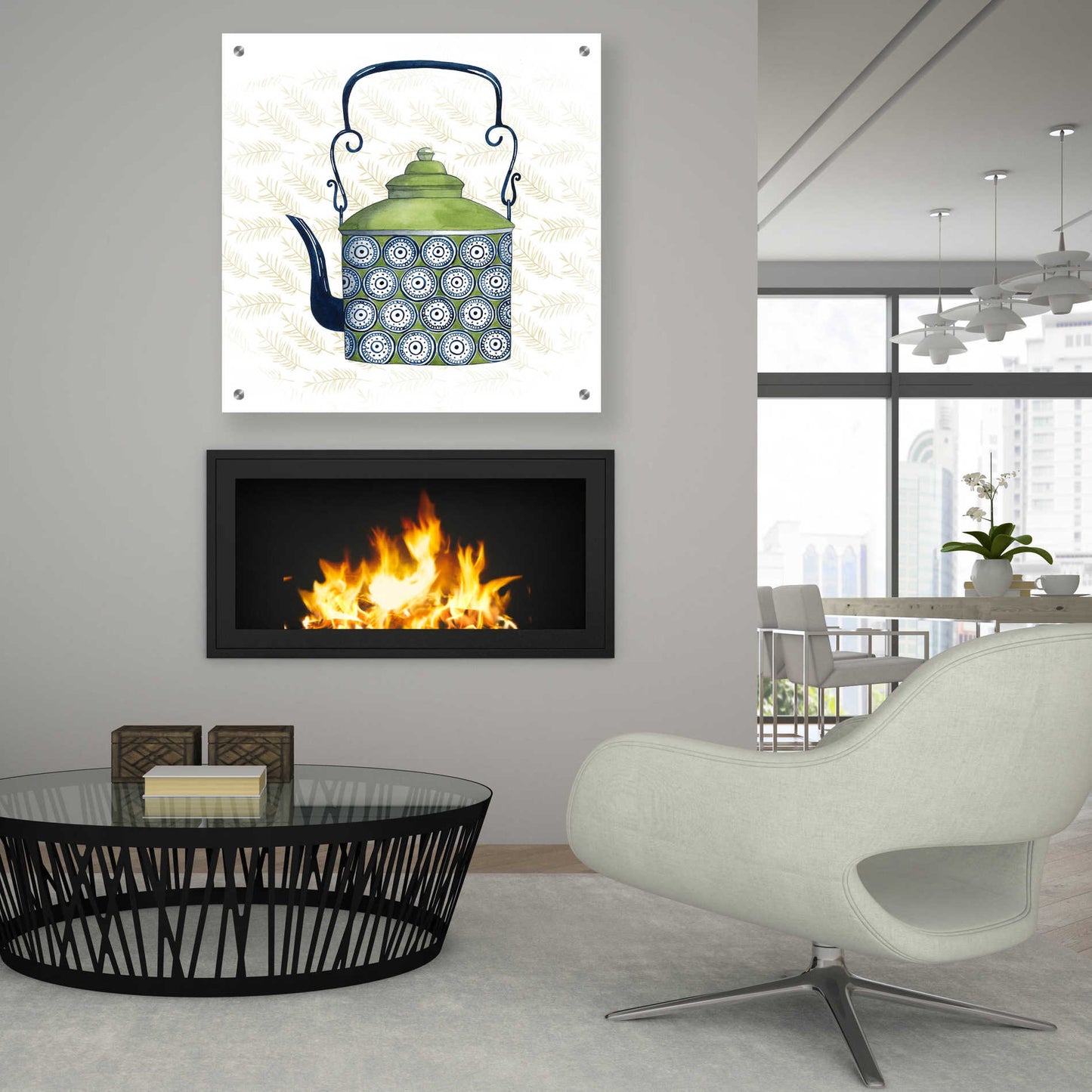 Epic Art 'Sweet Teapot IV' by Grace Popp, Acrylic Glass Wall Art,36x36