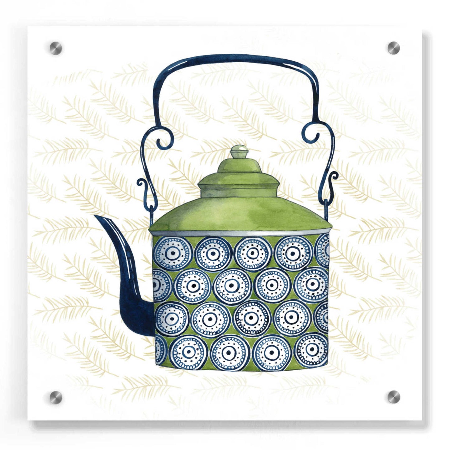 Epic Art 'Sweet Teapot IV' by Grace Popp, Acrylic Glass Wall Art,36x36