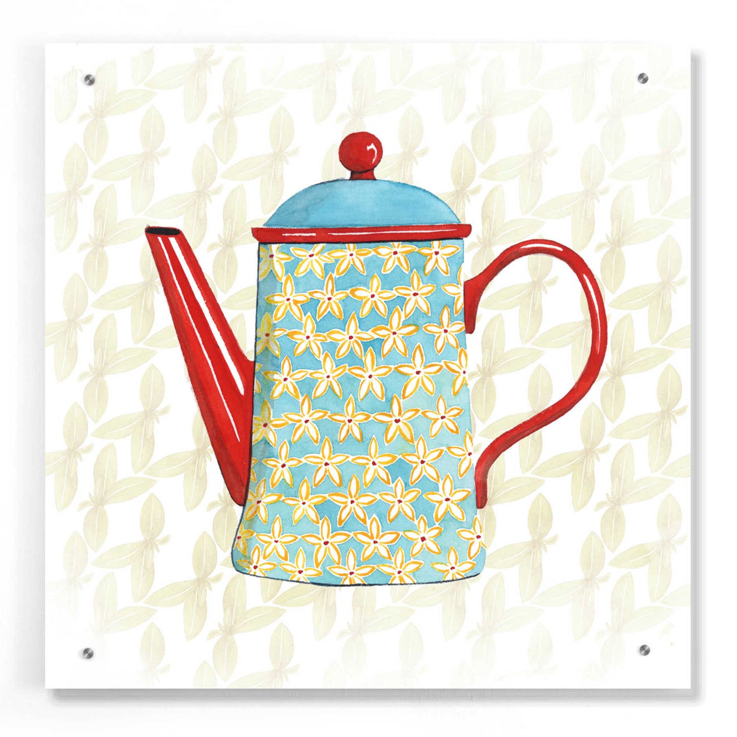 Epic Art 'Sweet Teapot VI' by Grace Popp, Acrylic Glass Wall Art,24x24
