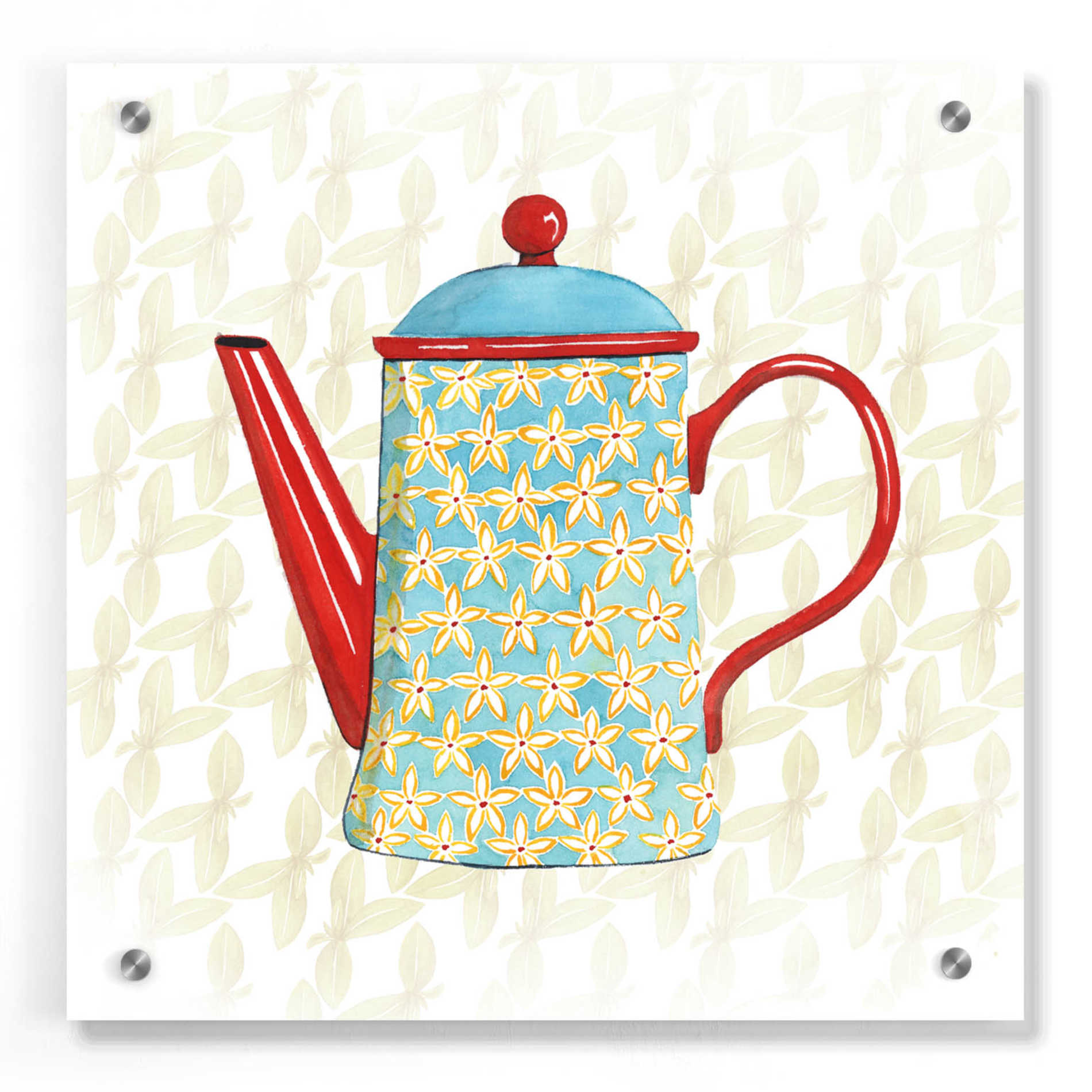 Epic Art 'Sweet Teapot VI' by Grace Popp, Acrylic Glass Wall Art,36x36