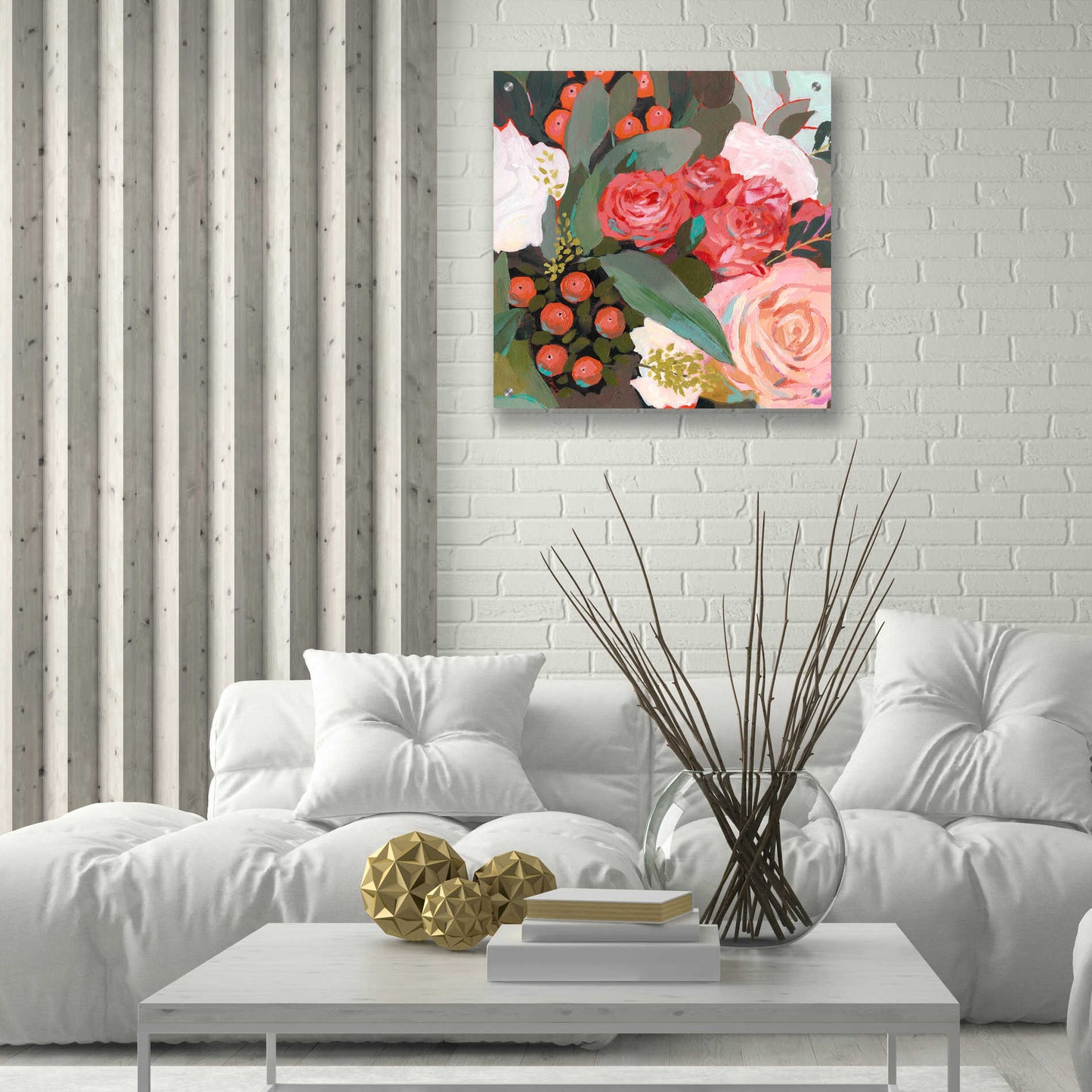 Epic Art 'Eucalyptus Bouquet I' by Victoria Borges, Acrylic Glass Wall Art,24x24