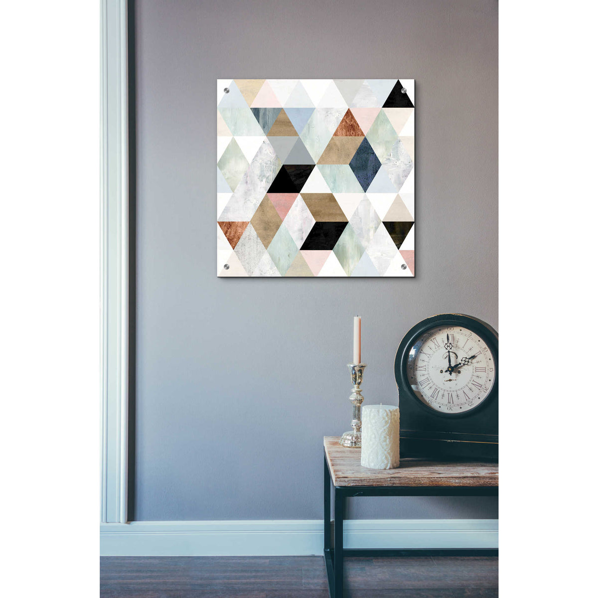 Epic Art 'Watercolor Mosaic I' by Victoria Borges, Acrylic Glass Wall Art,24x24