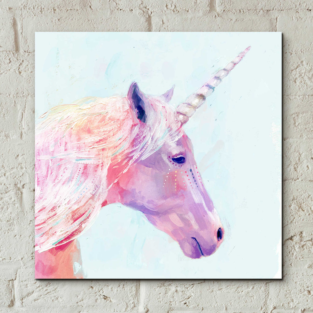 Epic Art 'Mystic Unicorn I' by Victoria Borges, Acrylic Glass Wall Art,12x12