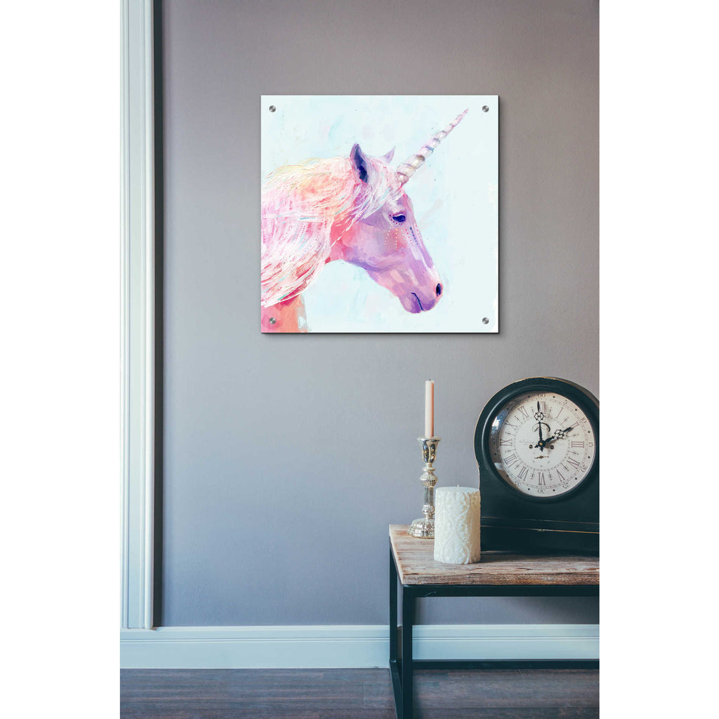 Epic Art 'Mystic Unicorn I' by Victoria Borges, Acrylic Glass Wall Art,24x24