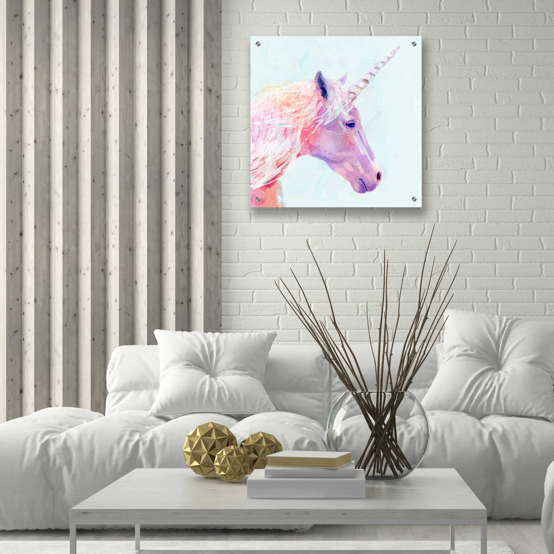 Epic Art 'Mystic Unicorn I' by Victoria Borges, Acrylic Glass Wall Art,24x24