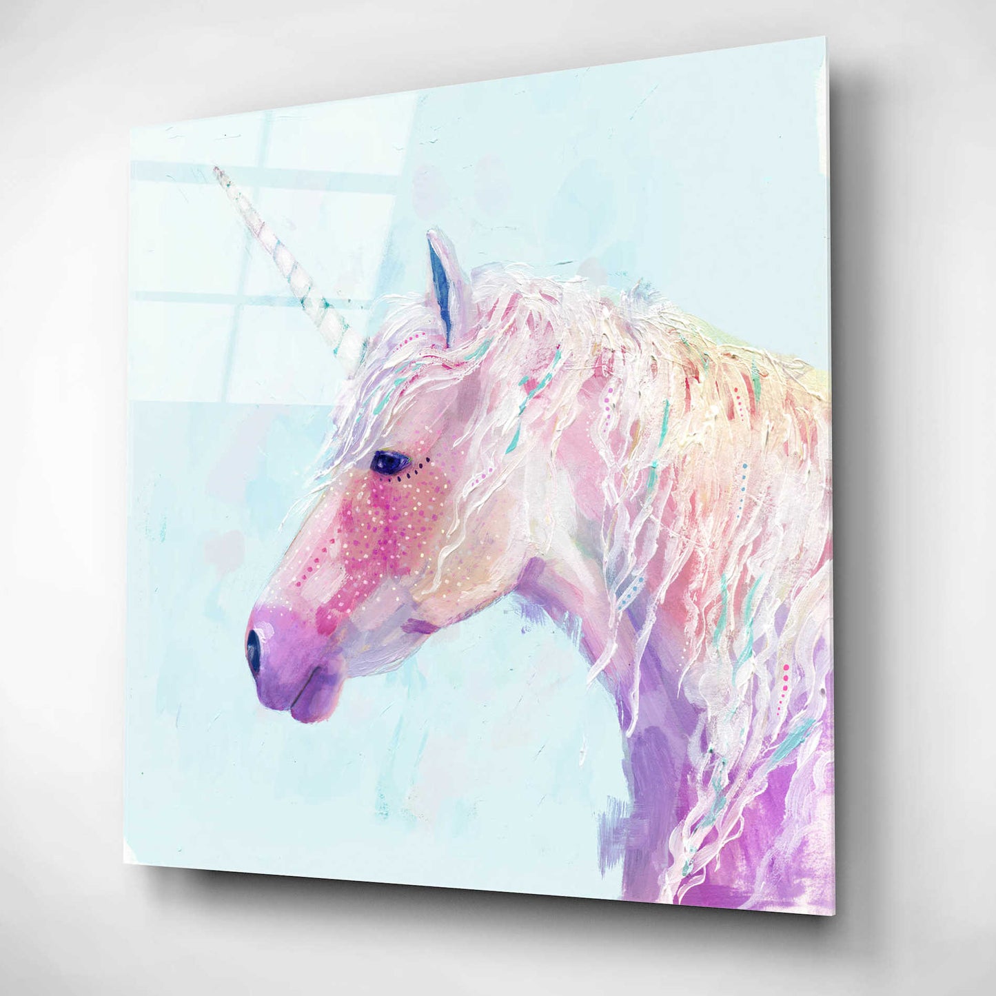 Epic Art 'Mystic Unicorn II' by Victoria Borges, Acrylic Glass Wall Art,12x12