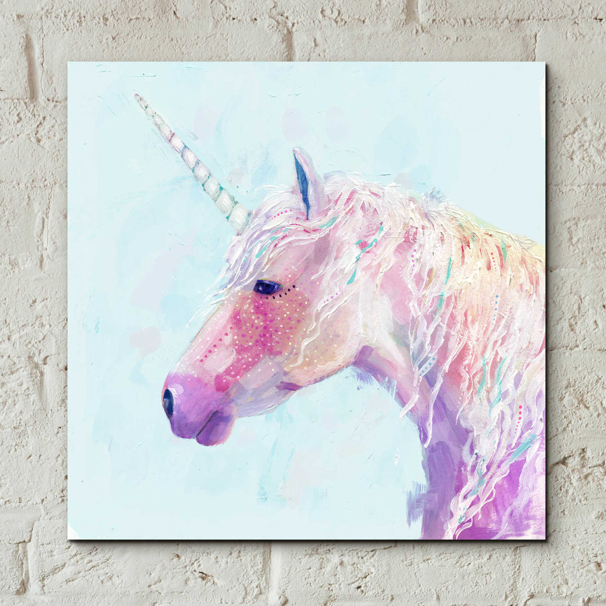Epic Art 'Mystic Unicorn II' by Victoria Borges, Acrylic Glass Wall Art,12x12
