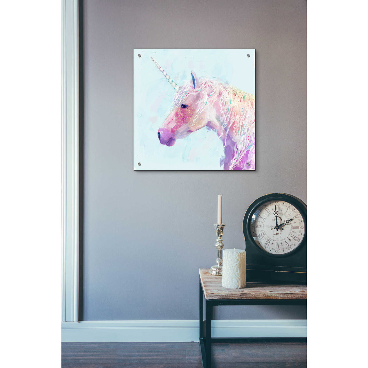 Epic Art 'Mystic Unicorn II' by Victoria Borges, Acrylic Glass Wall Art,24x24