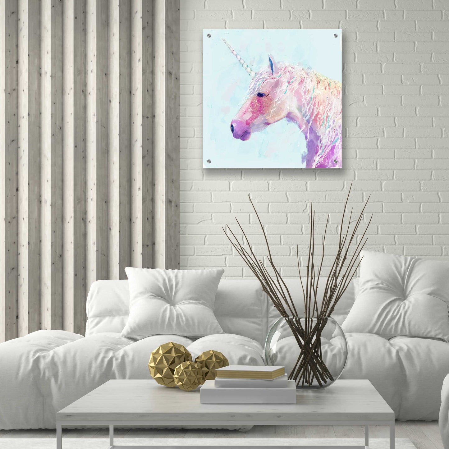 Epic Art 'Mystic Unicorn II' by Victoria Borges, Acrylic Glass Wall Art,24x24