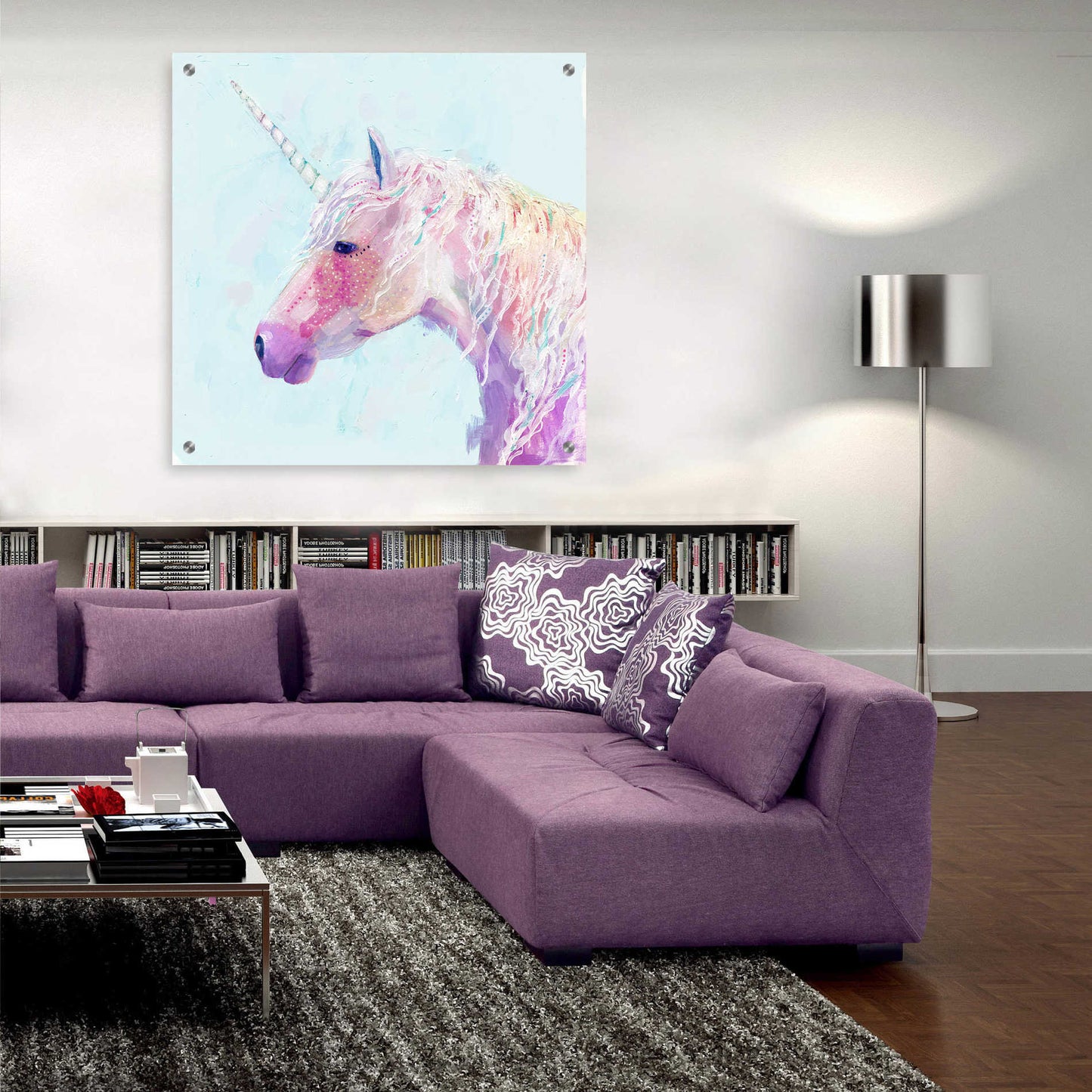 Epic Art 'Mystic Unicorn II' by Victoria Borges, Acrylic Glass Wall Art,36x36