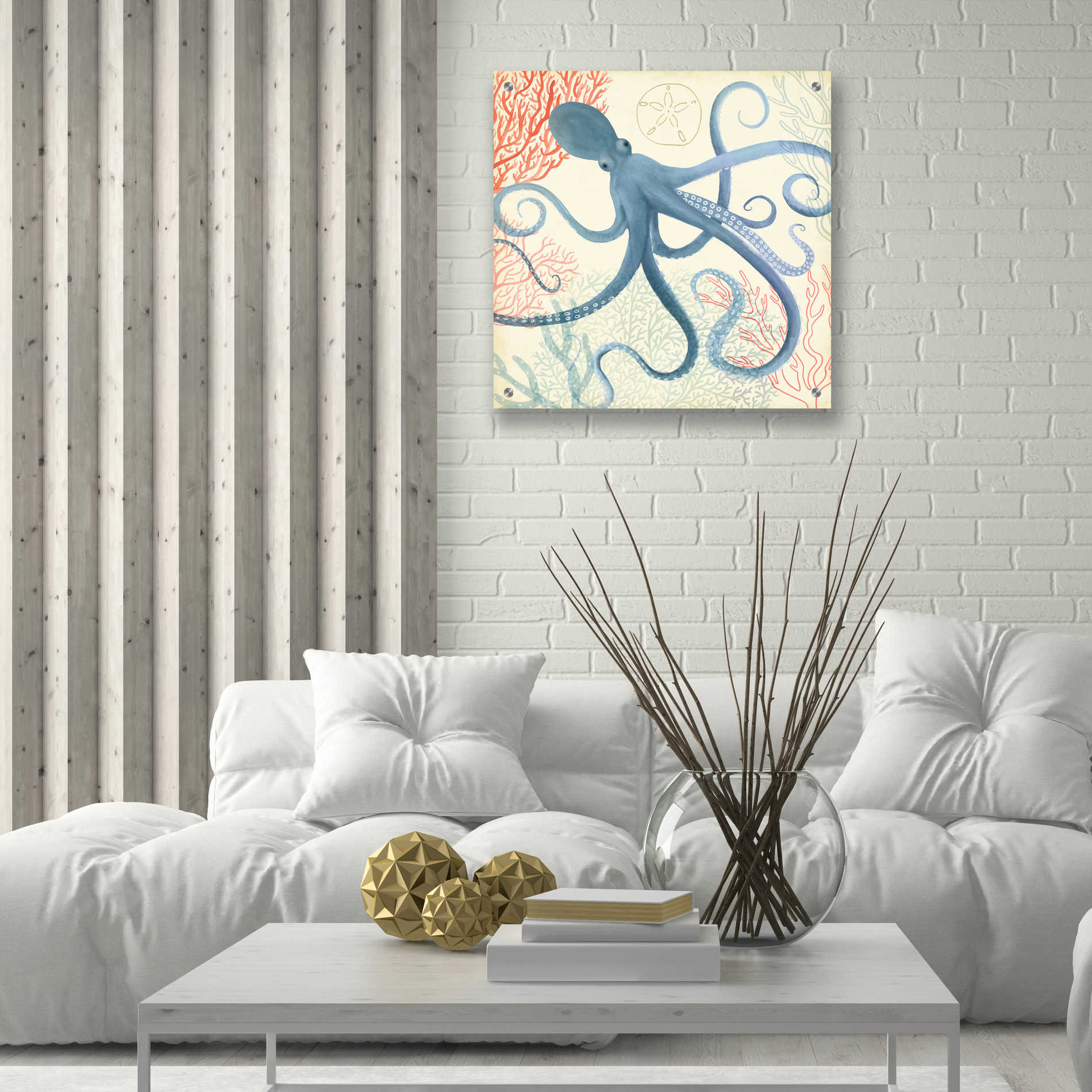 Epic Art 'Underwater Whimsy III' by Victoria Borges, Acrylic Glass Wall Art,24x24