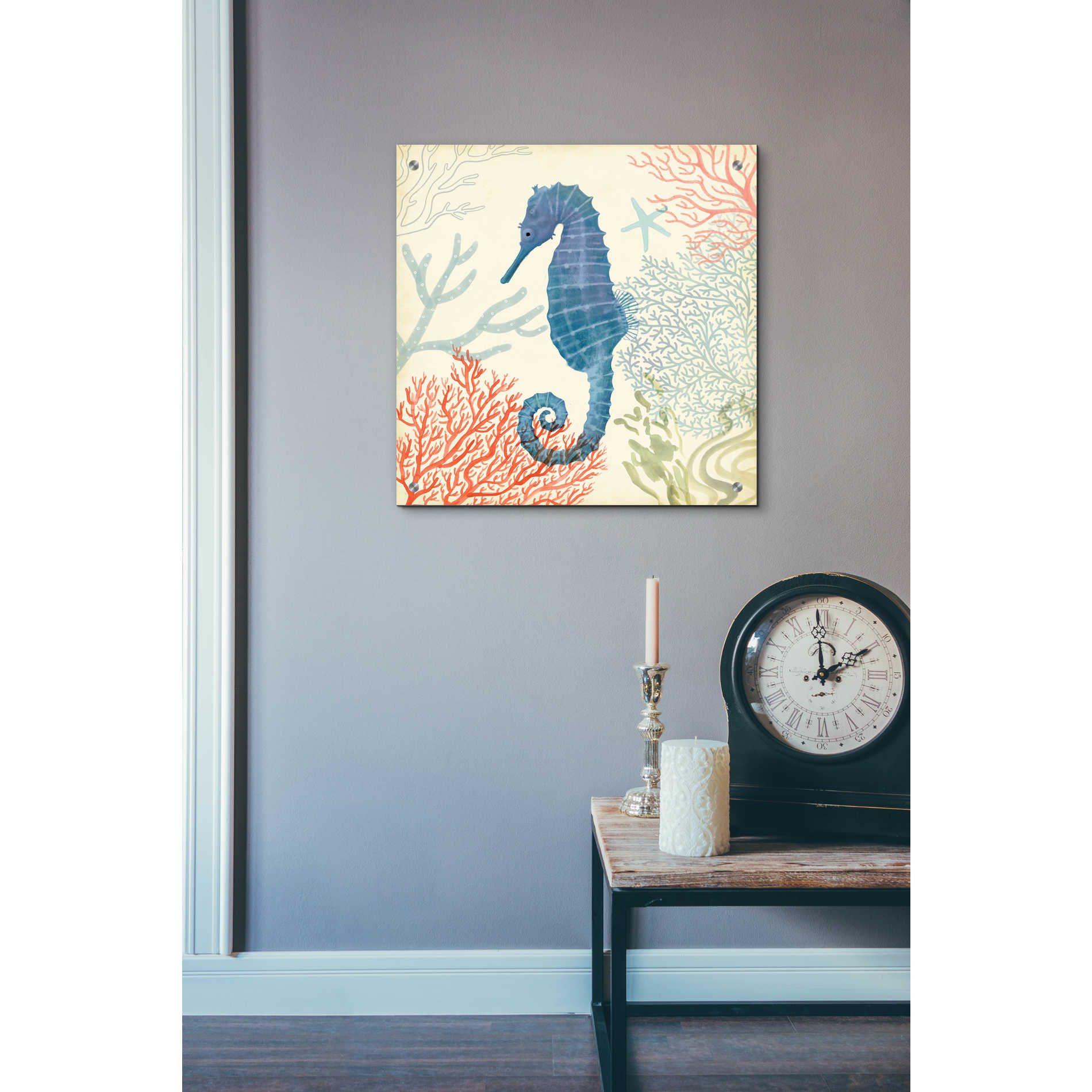 Epic Art 'Underwater Whimsy IV' by Victoria Borges, Acrylic Glass Wall Art,24x24