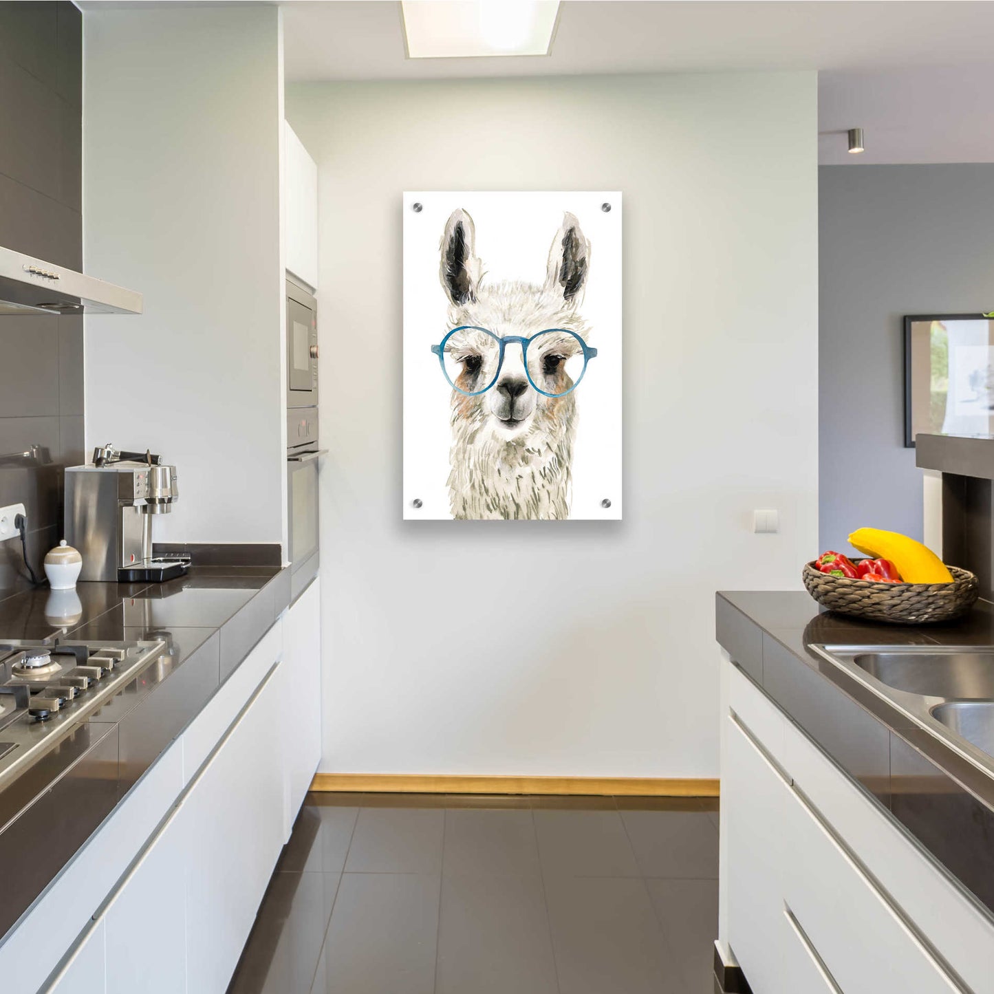 Epic Art 'Hip Llama II' by Victoria Borges, Acrylic Glass Wall Art,24x36