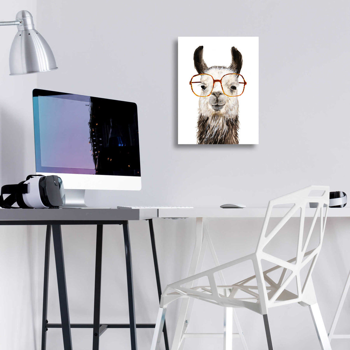Epic Art 'Hip Llama III' by Victoria Borges, Acrylic Glass Wall Art,12x16