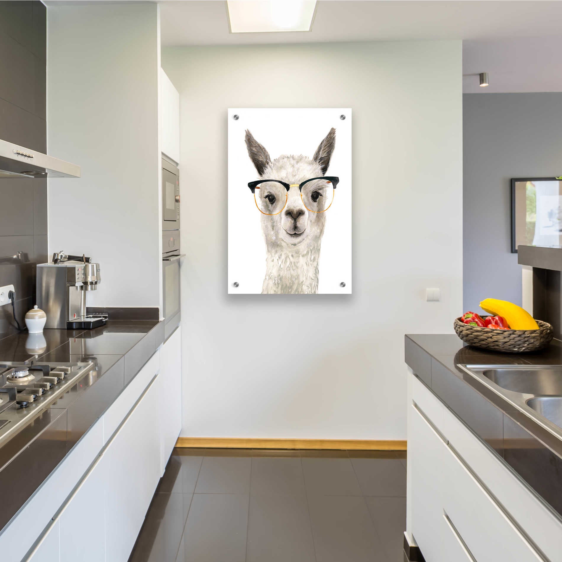 Epic Art 'Hip Llama IV' by Victoria Borges, Acrylic Glass Wall Art,24x36