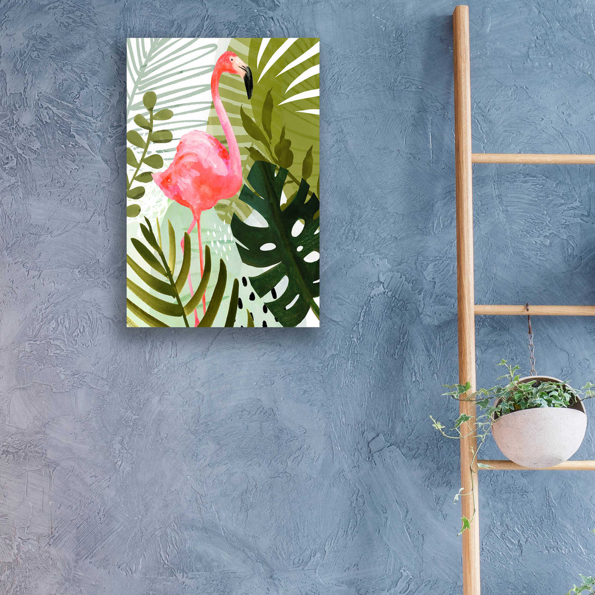 Epic Art 'Flamingo Forest II' by Victoria Borges, Acrylic Glass Wall Art,16x24