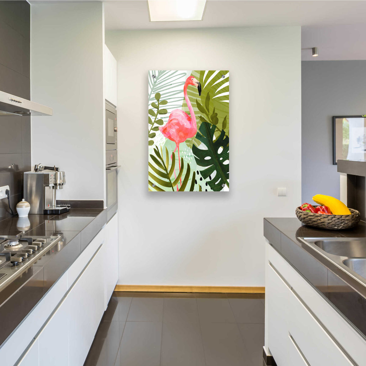 Epic Art 'Flamingo Forest II' by Victoria Borges, Acrylic Glass Wall Art,24x36