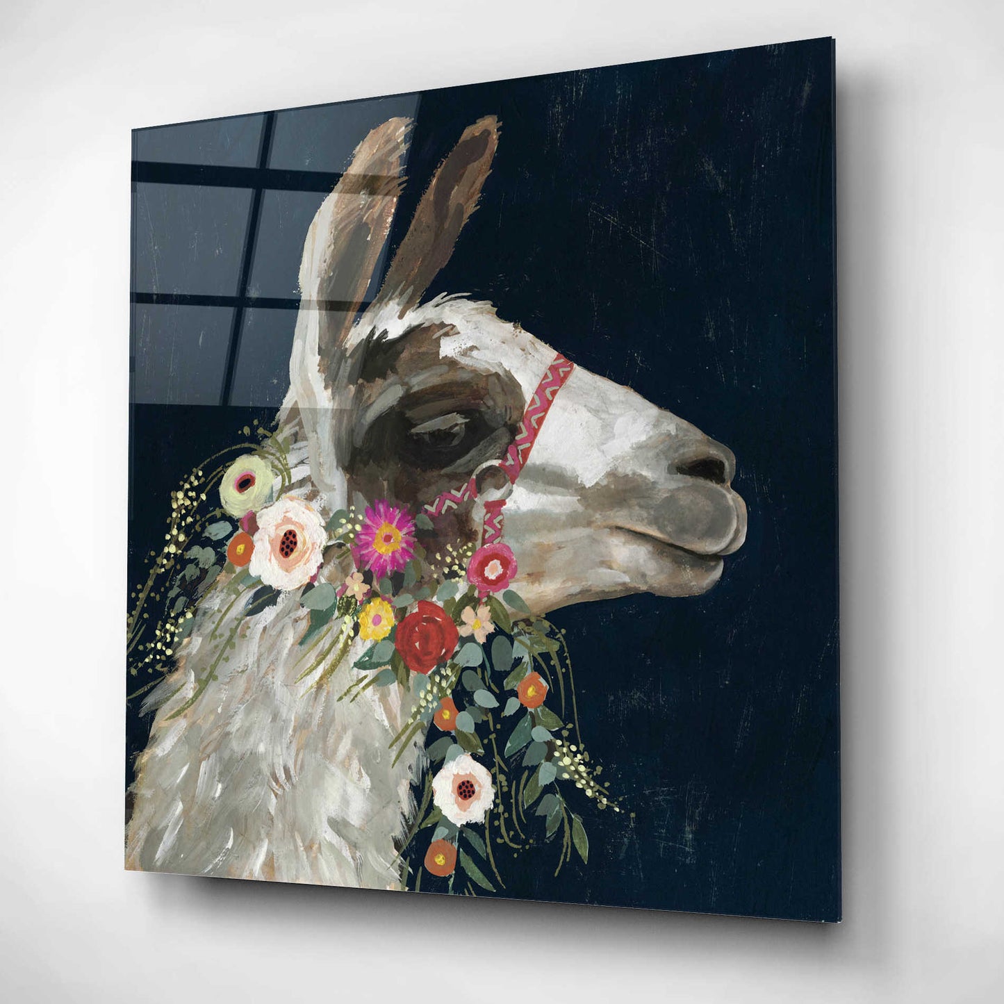Epic Art 'Lovely Llama I' by Victoria Borges, Acrylic Glass Wall Art,12x12