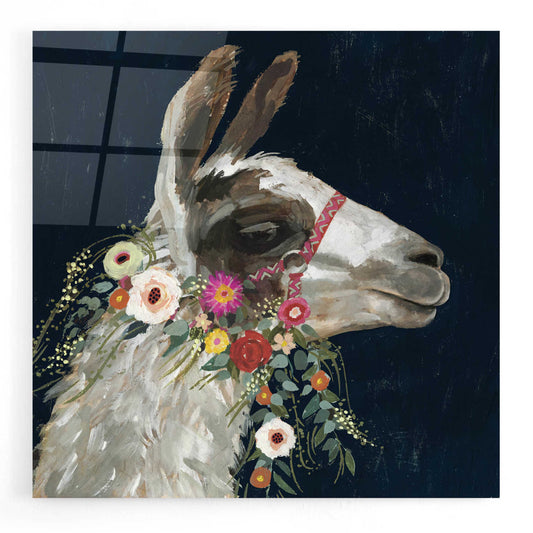 Epic Art 'Lovely Llama I' by Victoria Borges, Acrylic Glass Wall Art