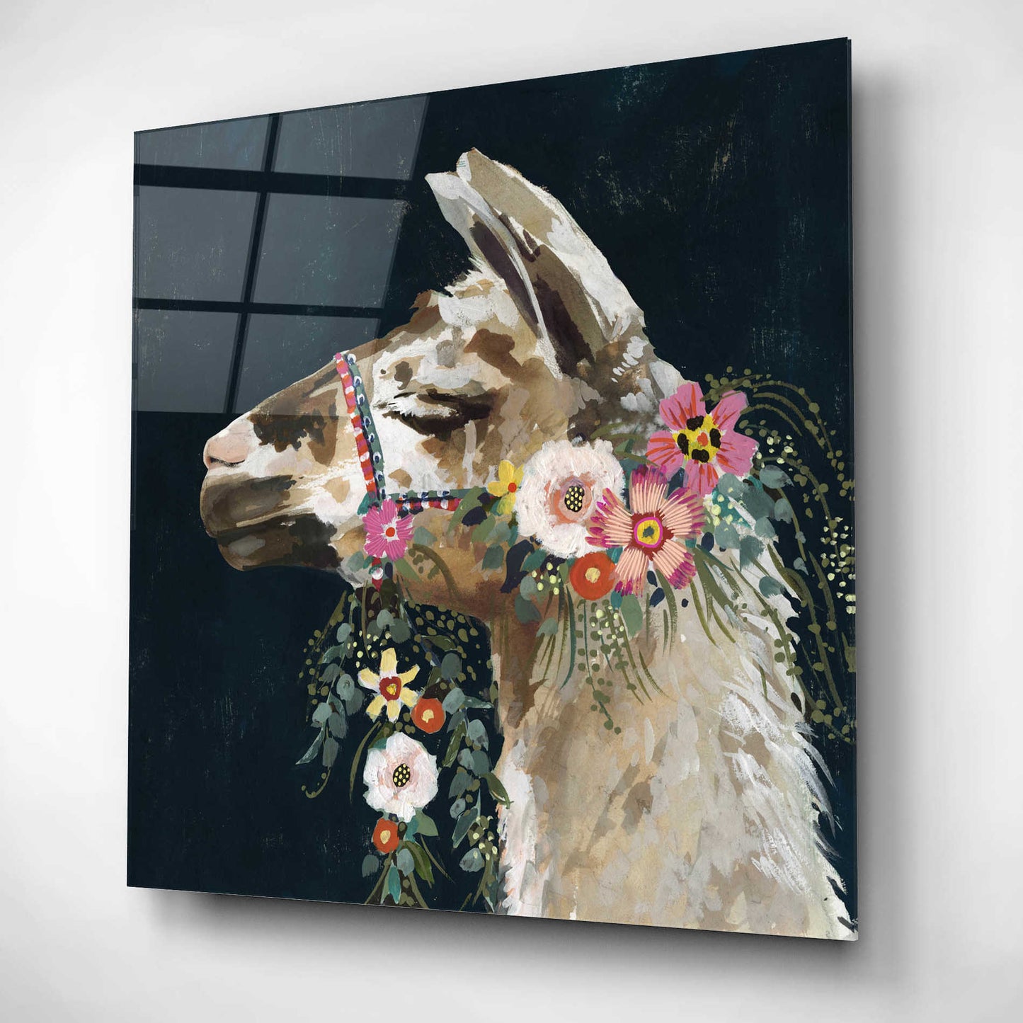 Epic Art 'Lovely Llama II' by Victoria Borges, Acrylic Glass Wall Art,12x12