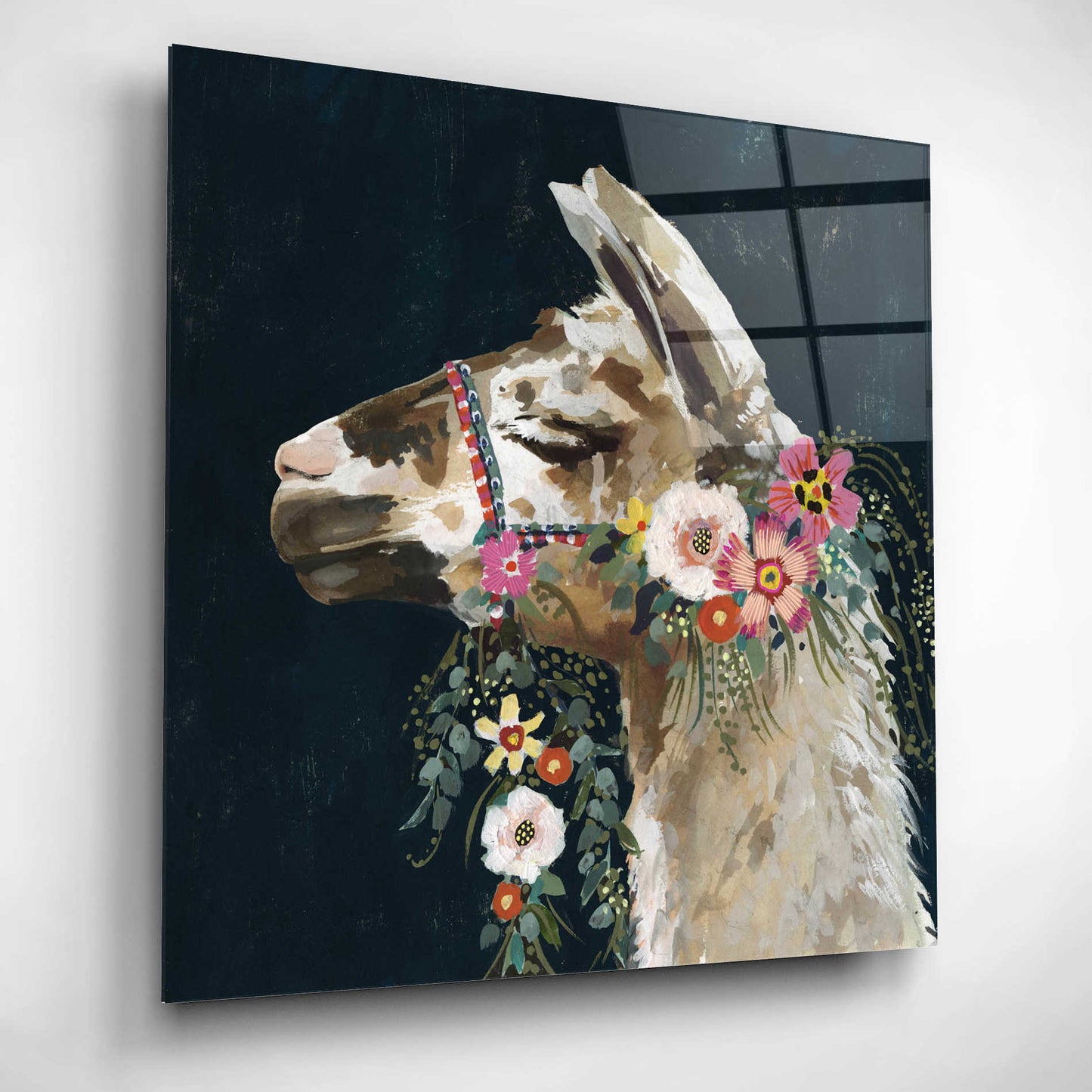 Epic Art 'Lovely Llama II' by Victoria Borges, Acrylic Glass Wall Art,12x12