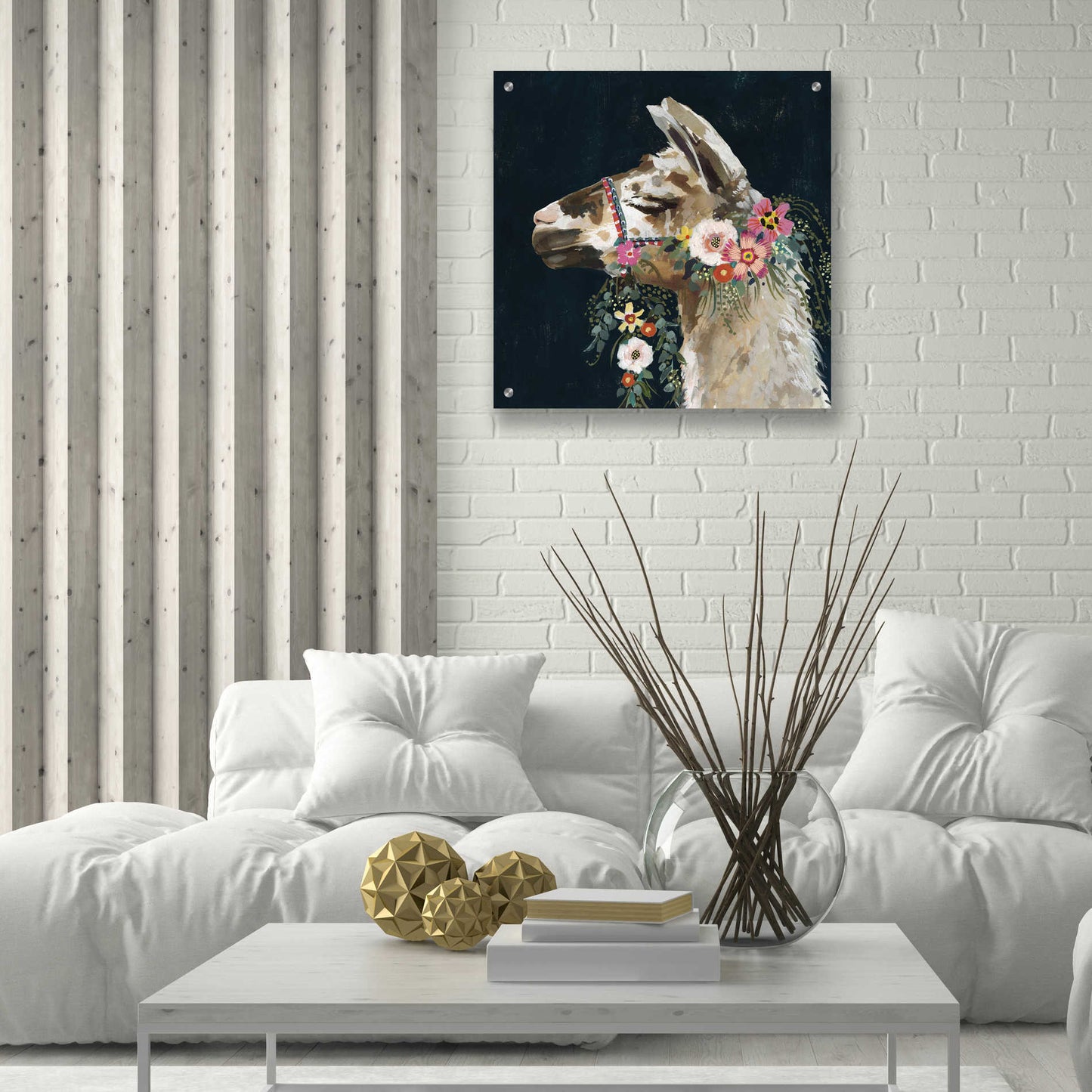 Epic Art 'Lovely Llama II' by Victoria Borges, Acrylic Glass Wall Art,24x24