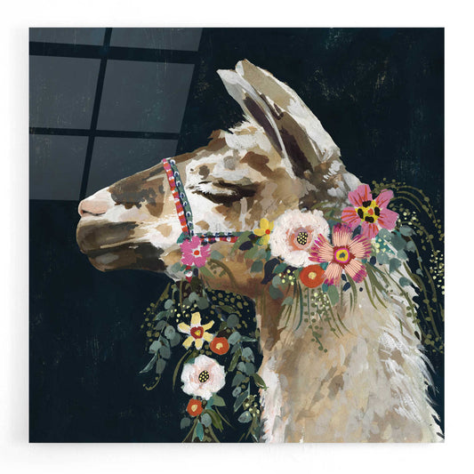 Epic Art 'Lovely Llama II' by Victoria Borges, Acrylic Glass Wall Art
