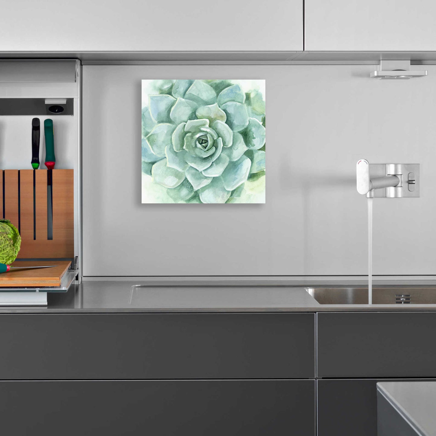 Epic Art 'Verdant Succulent I' by Victoria Borges, Acrylic Glass Wall Art,12x12