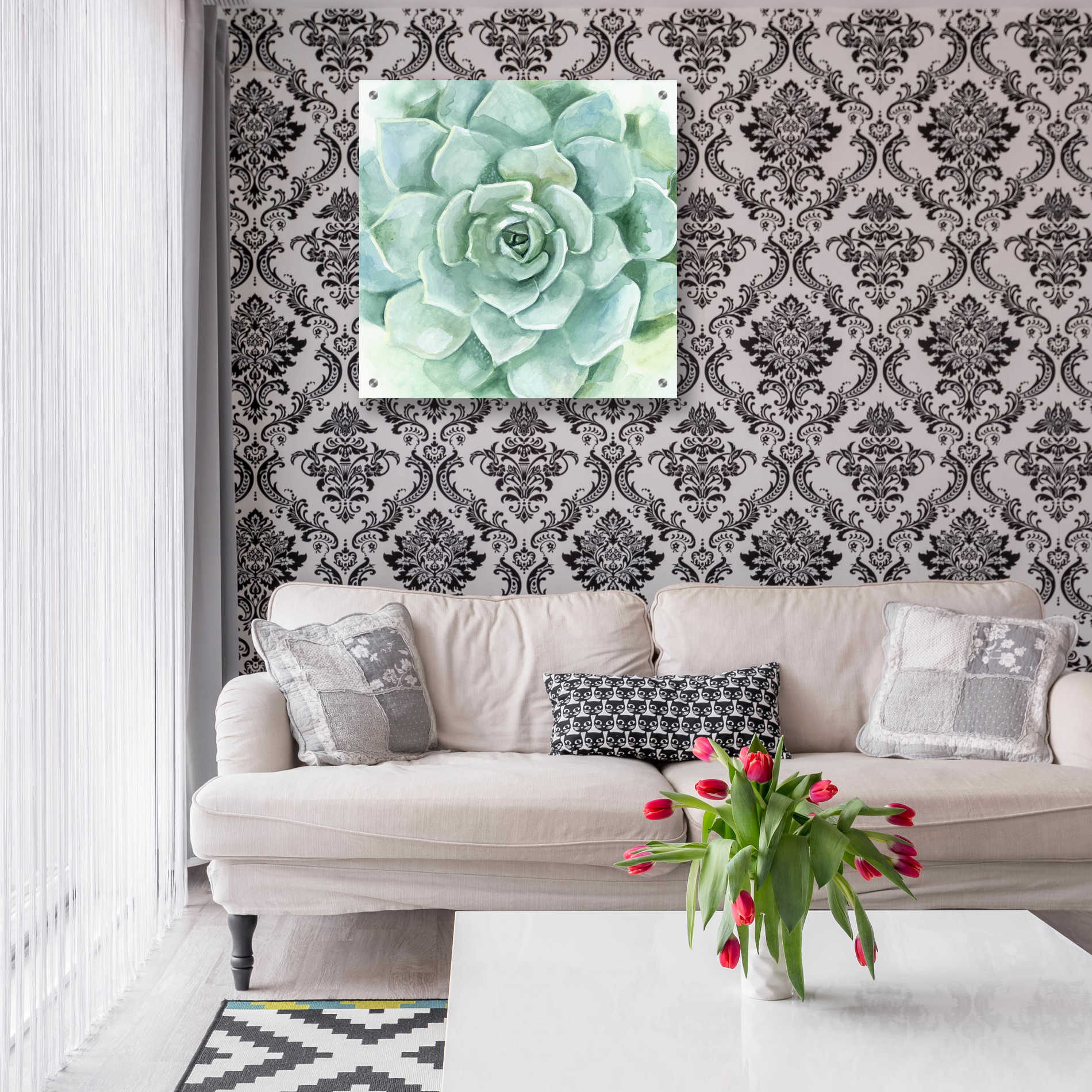 Epic Art 'Verdant Succulent I' by Victoria Borges, Acrylic Glass Wall Art,24x24